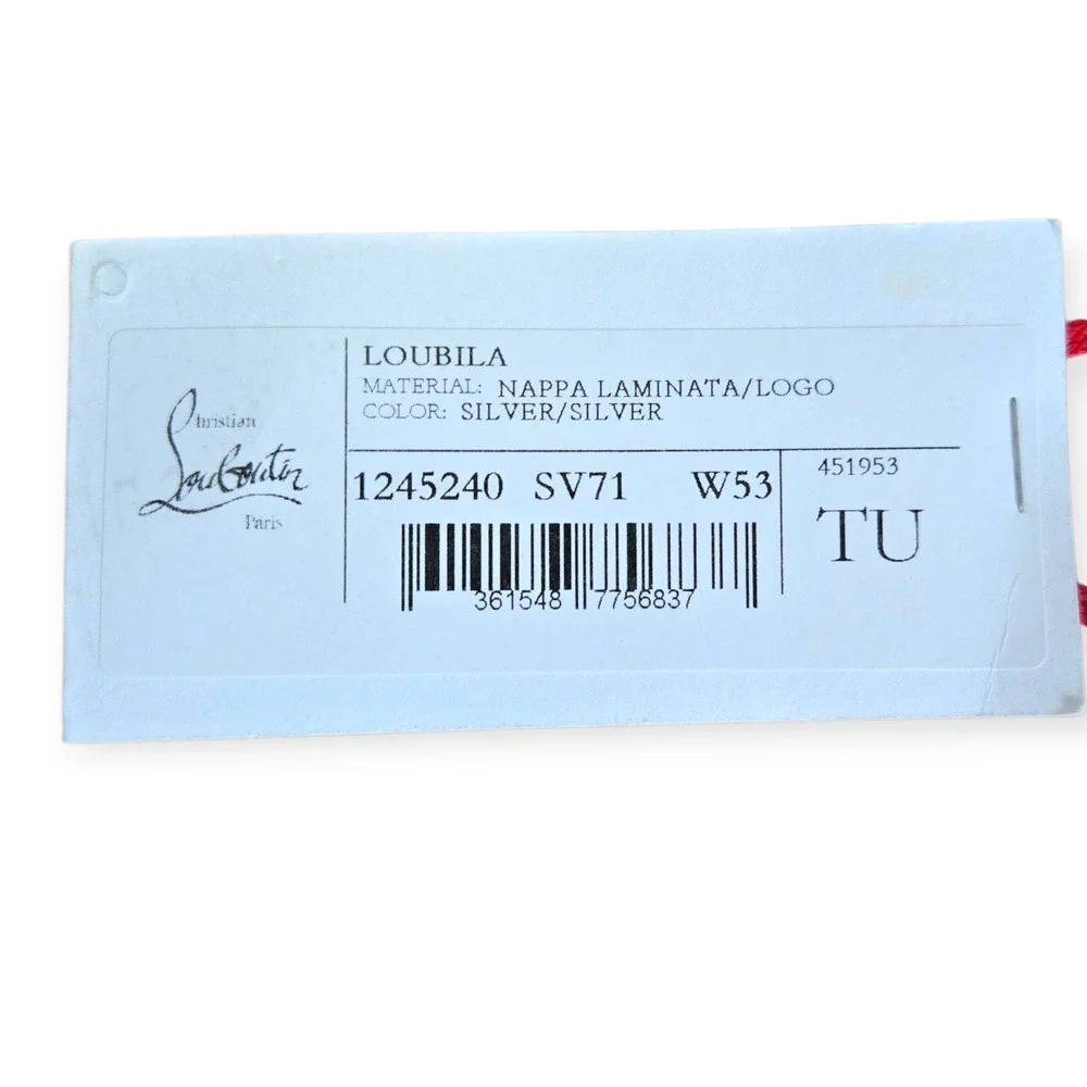 Christian‎ Louboutin Metallic Silver Leather Shoulder Hobo Bag